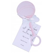 Baby Shower Invitations, Rattle Pink, Stevie Streck